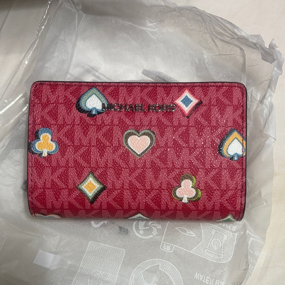 Michael Kors Red Wallet with Colorful Accents